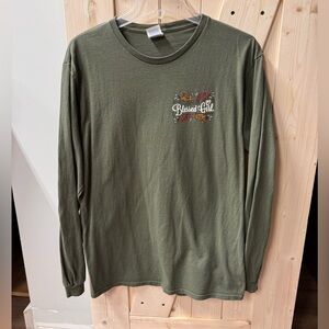 Olive Green Long Sleeve 'Blessed Girl' Graphic Tee